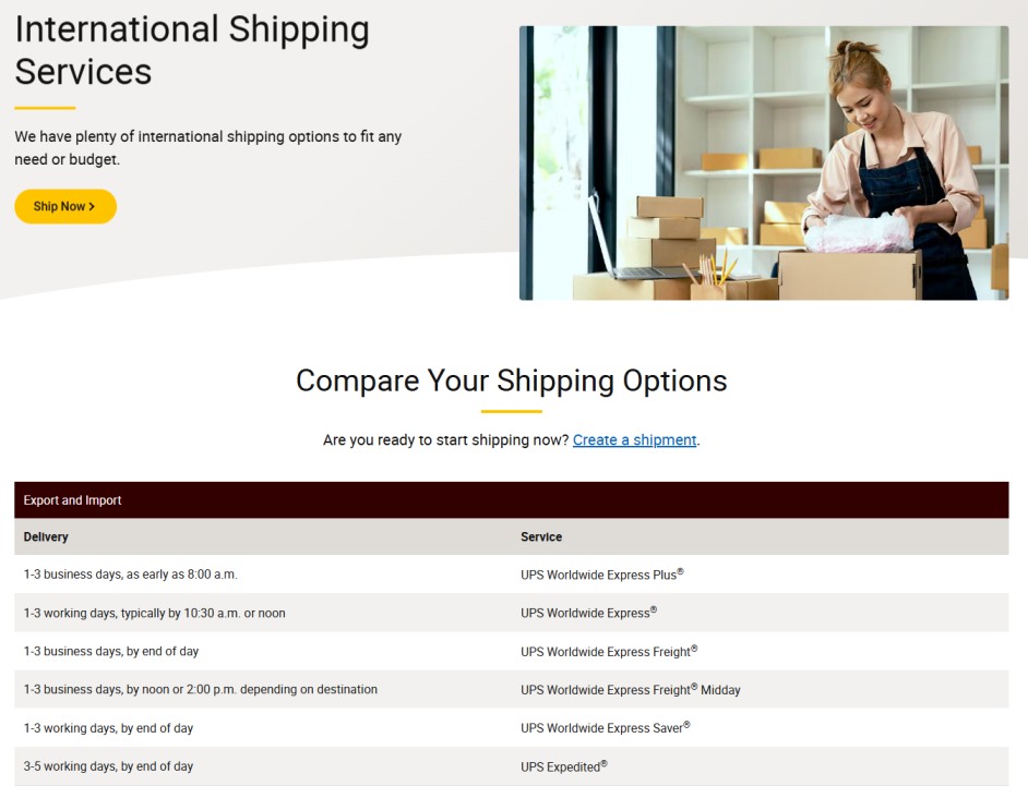 UPS ship from US to China