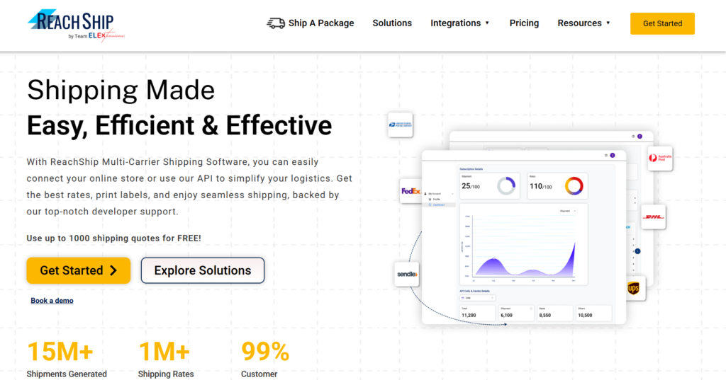 ReachShip dashboard page