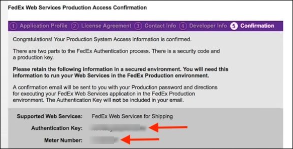 Obtain your FedEx Account Credentials | Production access confirmation