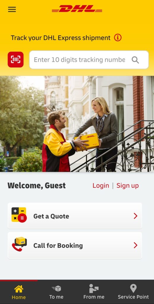 Use the DHL Mobile App