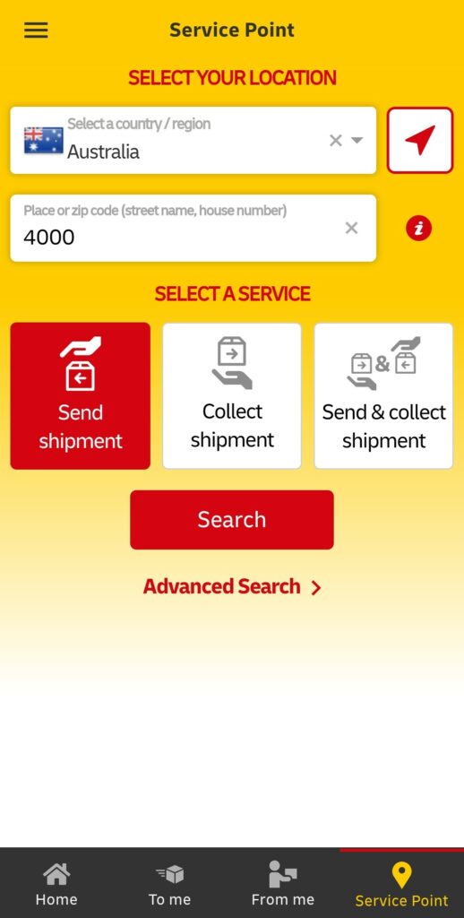 log in to your DHL account