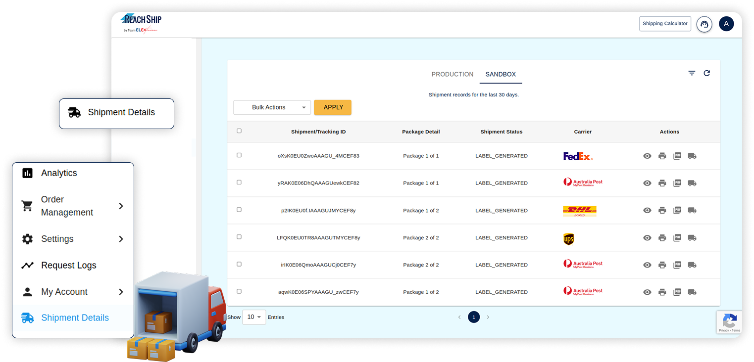 Bulk Shipment Option by ReachShip