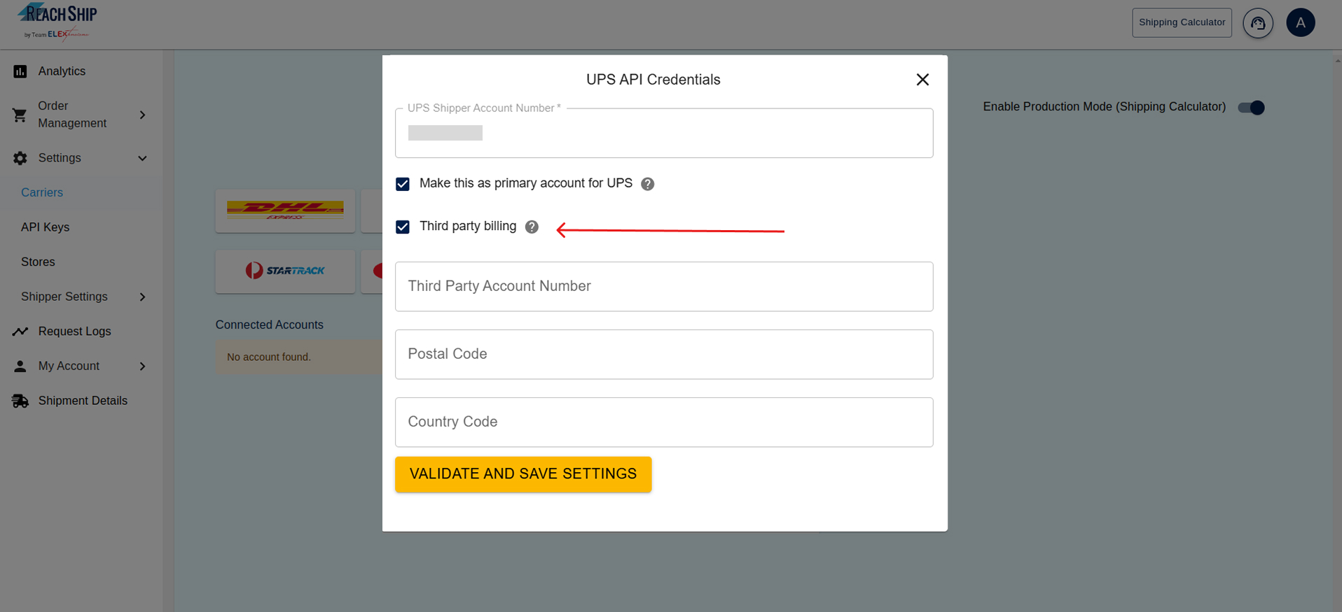 Add UPS Carrier to ReachShip