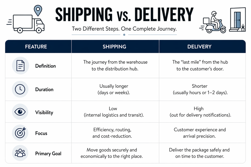 Shipping vs Delivery
