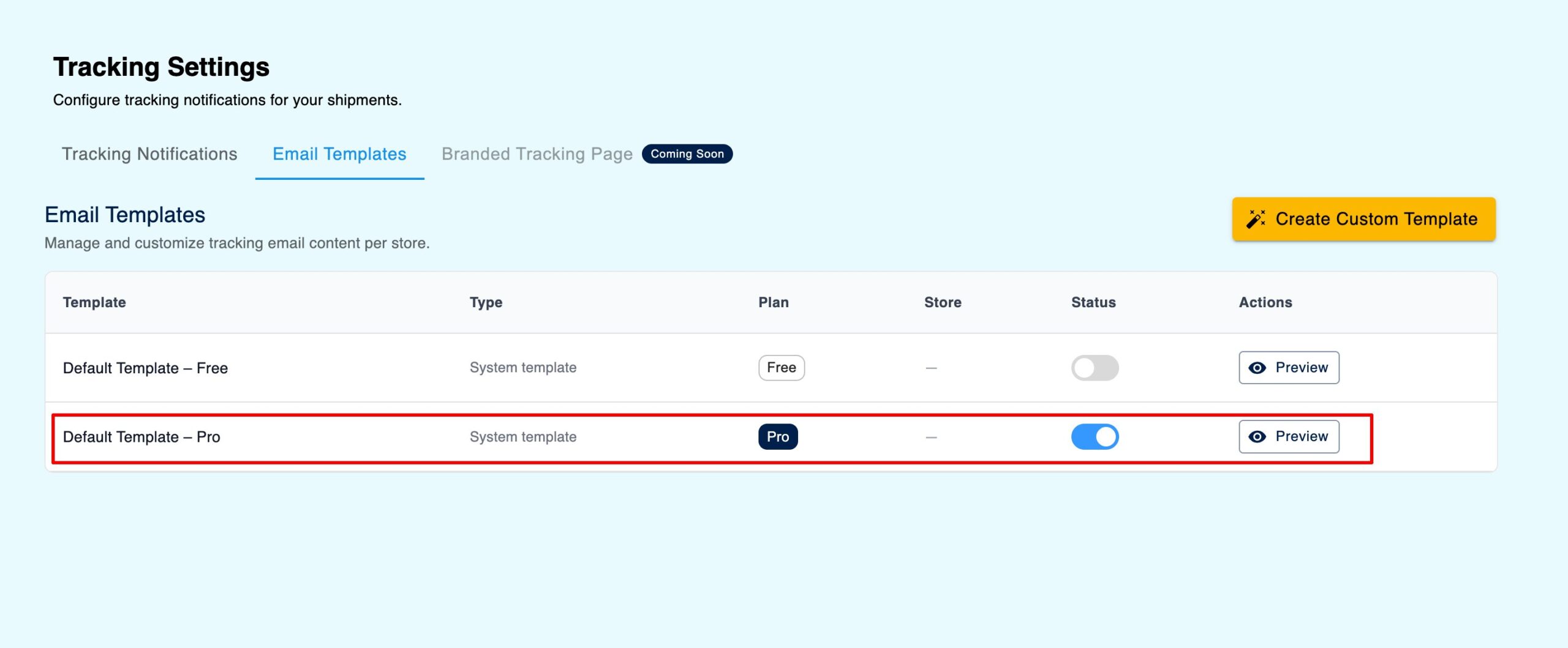 Default Email Templates for Pro Users