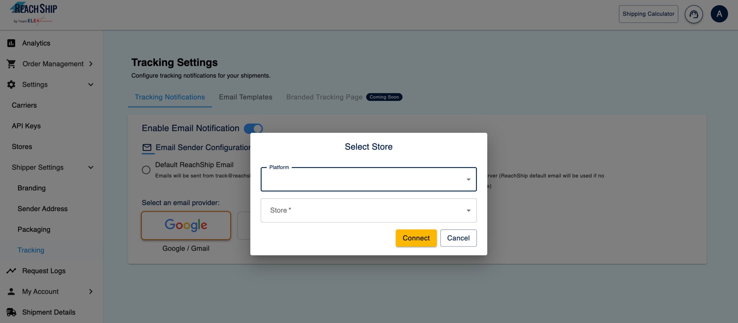 Google or Outlook SMTP Email Option