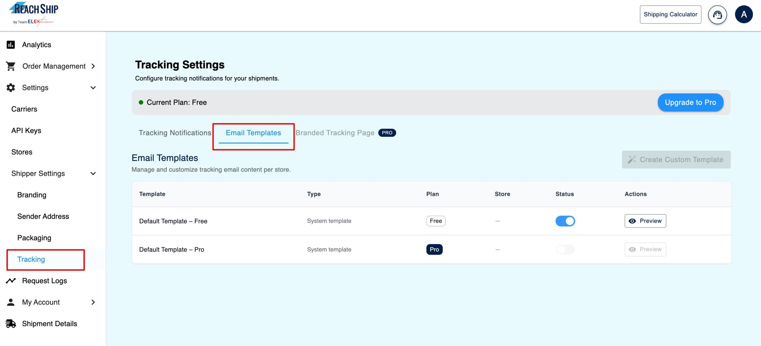 Navigate to Email Templates
