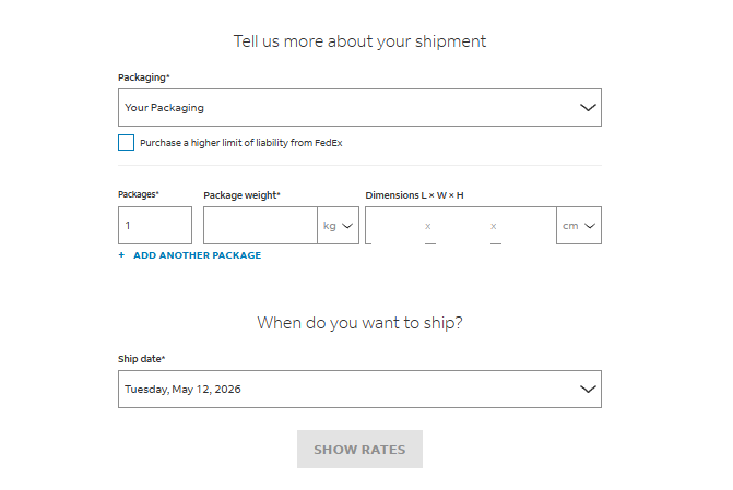 FedEx Shipping Calculator