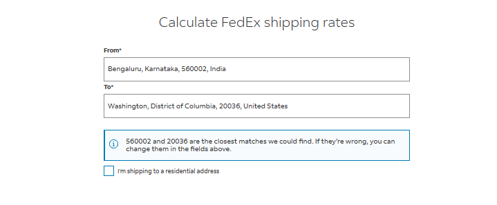 FedEx Shipping Calculator