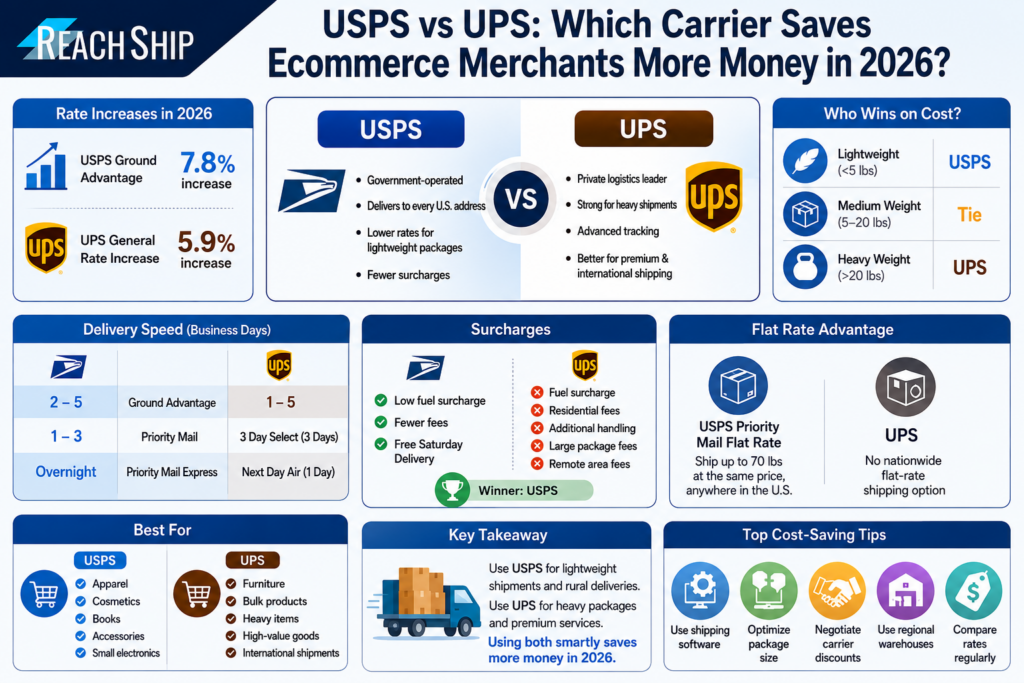 USPS vs UPS Infographics