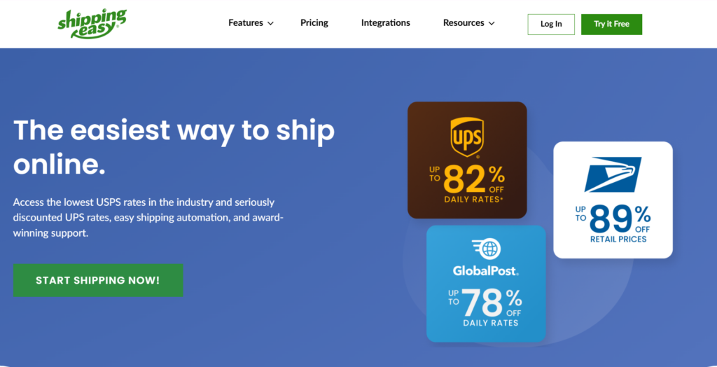 ShippingEasy dashboard page