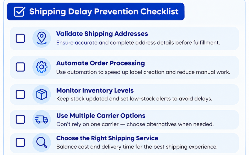  Prevent Shipping Delays