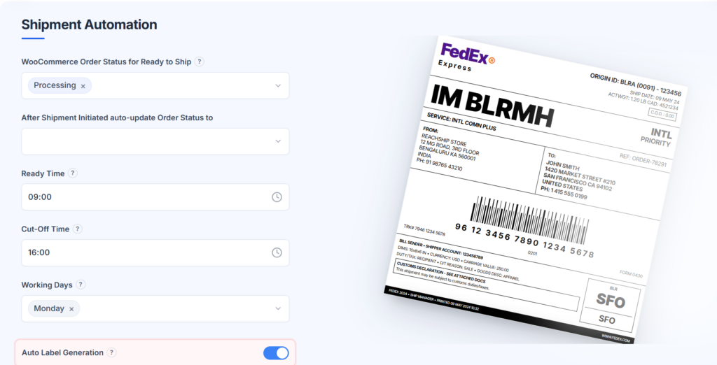 FedEx Shipping Label