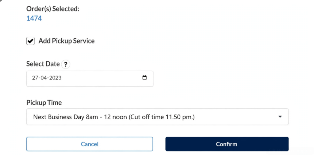 Schedule the Pickup